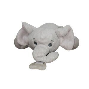 Philips Avent Elephant Soothie Snuggle Pacifier Holder Gray Plush Lovey Paci